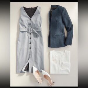 Club Monaco Pritha Plaid, button front, sleeveless, v-neck midi dress, Size 12